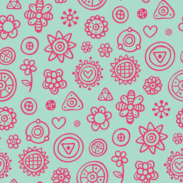 마젠타 요소와 시안색 원활한 패턴 — 스톡 벡터