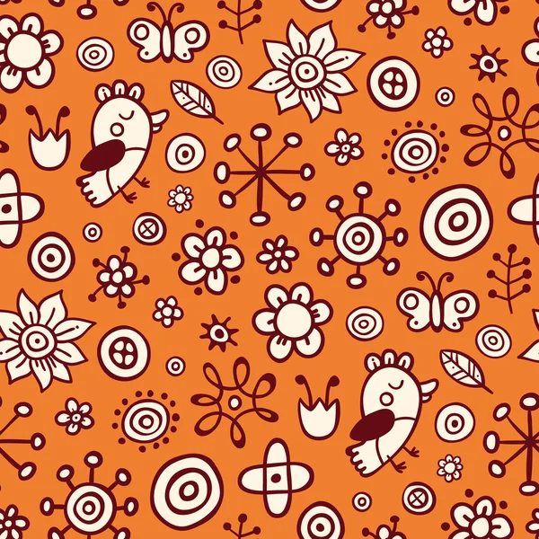 Partie orange - motif mignon sans couture — Image vectorielle