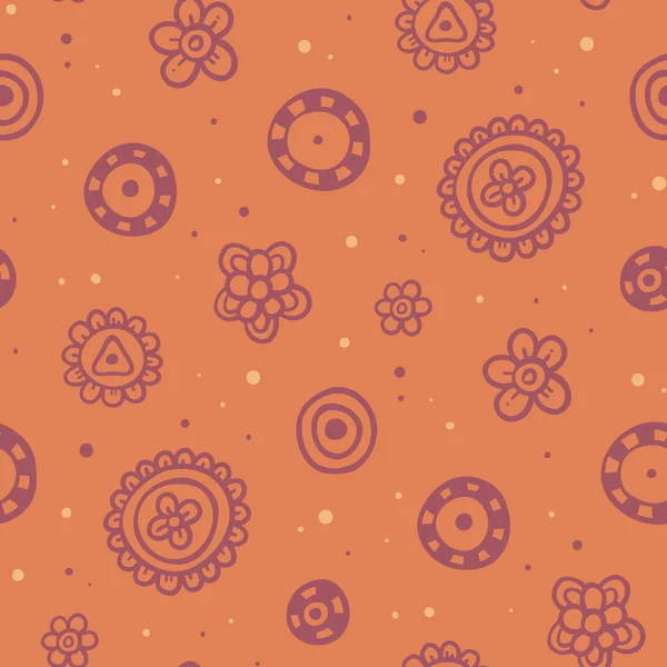 Orangefarbenes Muster mit lila Elementen — Stockvektor