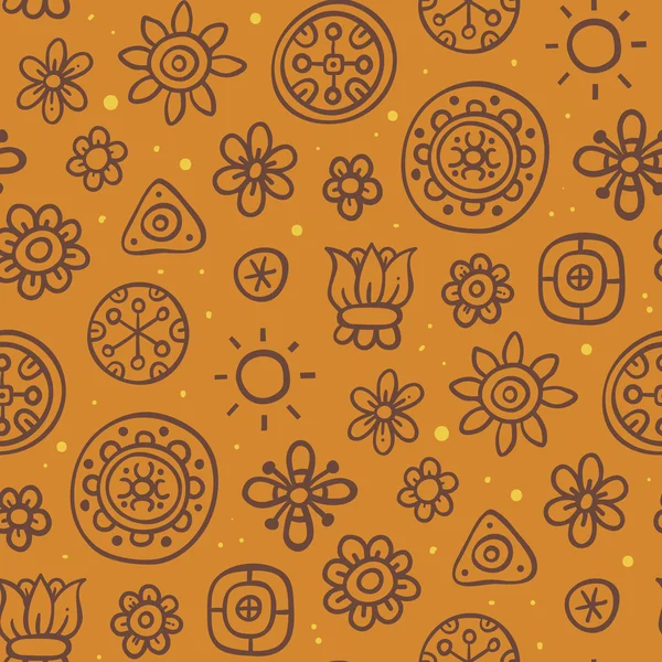 Orange seamless mönster med söta inslag — Stock vektor