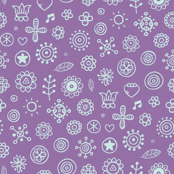 Violettes Muster mit Cyan-Elementen — Stockvektor