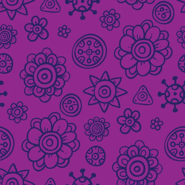 Фиолетовая фантазия - симпатичный безмордый узор — стоковый вектор