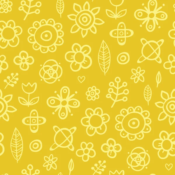 Gelbe Fantasie - nahtloses Muster — Stockvektor