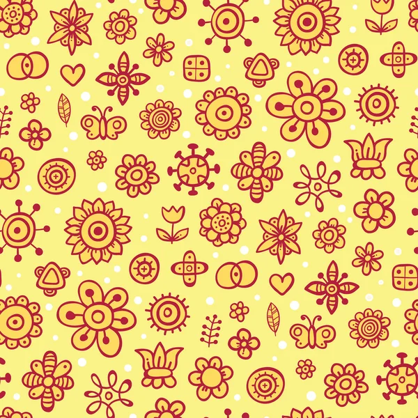 黄色い収穫 - かわいいシームレスなパターン — ストックベクタ