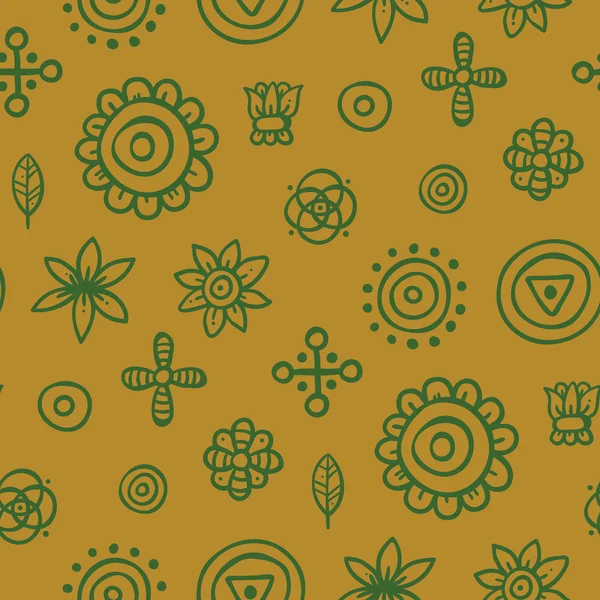 Modèle jaune avec des éléments verts — Image vectorielle