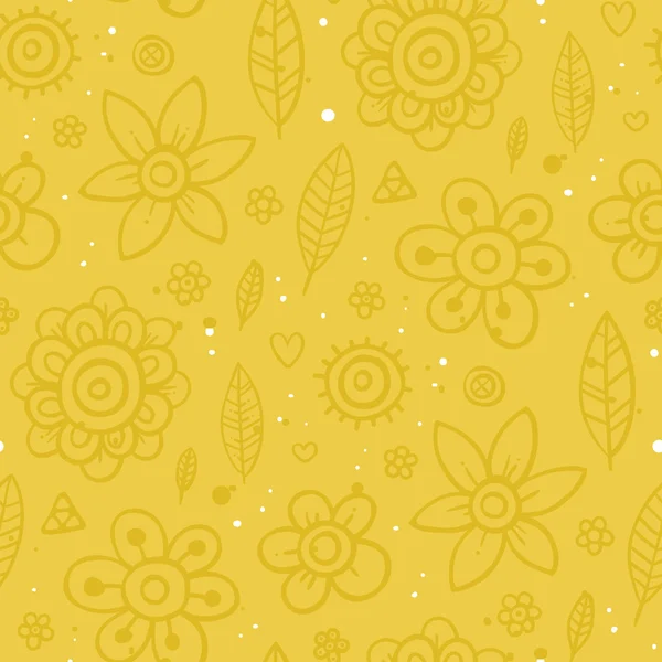 Жовтий візерунок з простими елементами і білими крапками — стоковий вектор