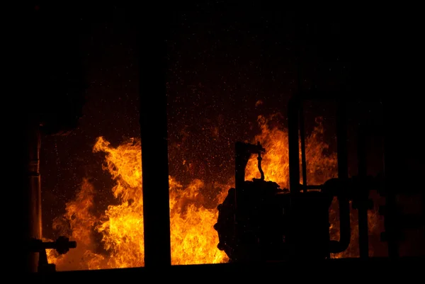 Incendio industrial — Foto de Stock