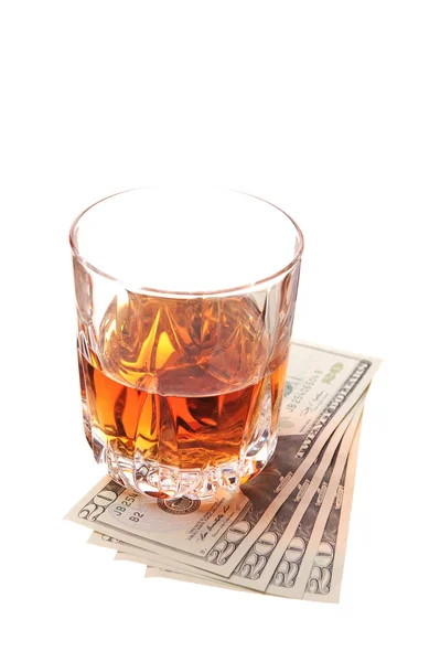 Drink and cash — Stock Photo, Image
