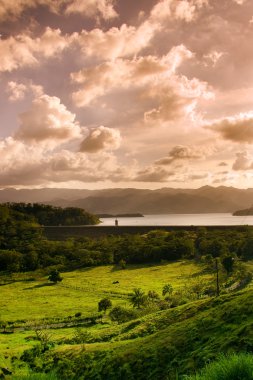 Lake close to the Arenal Volcano clipart