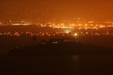 Alcatraz late at night clipart