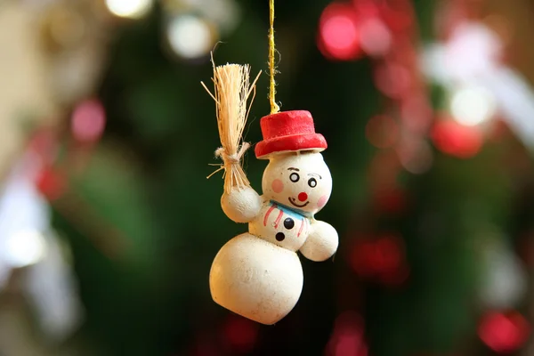 Pupazzo di neve ornamento di Natale — Foto Stock