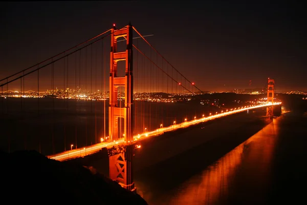 Golden Gate de noite — Fotografia de Stock