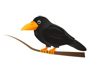 Crow on a tree clipart