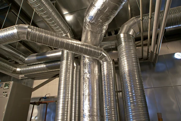 Ventilační potrubí klimatizační podmínky — Stock fotografie