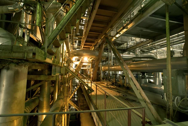 Tubos dentro de la planta de energía — Foto de Stock