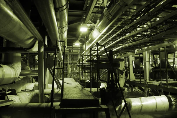 Pipes inside energy plant — Stock Photo, Image