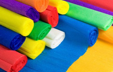 Colored bundles of crepe paper clipart