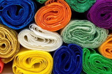 Colorful bundles of crepe papers clipart