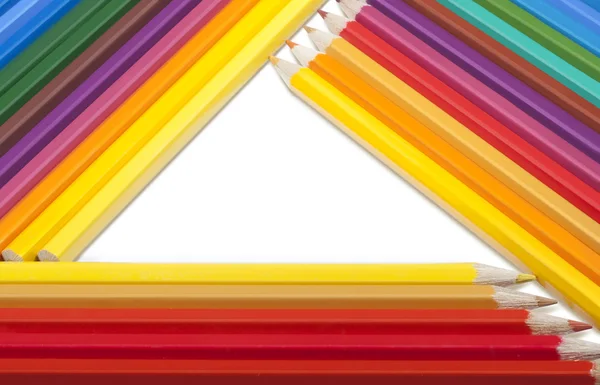 三角框架所作的彩色铅笔 — 图库照片