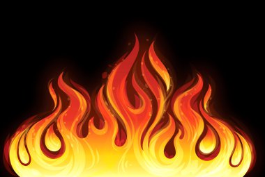 The flame on a black background clipart