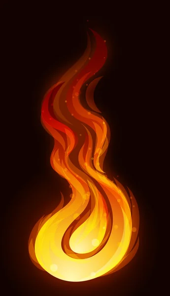 The flame on a black background — Stock Vector