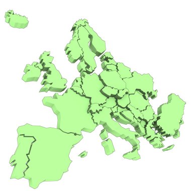 Europe statistical map clipart