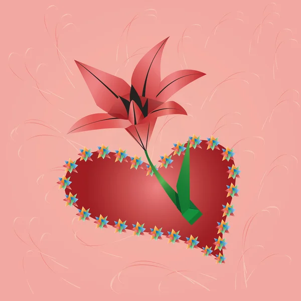 Flor de origami — Vector de stock