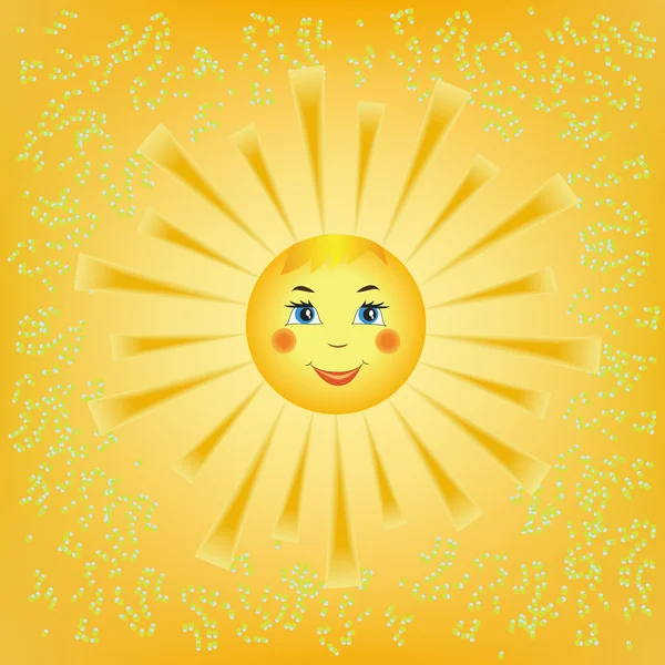 Caricature souriant soleil — Image vectorielle