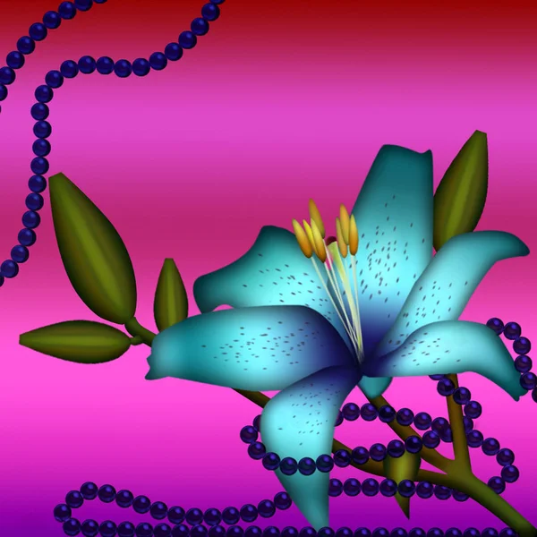 Lilie und Perlen — Stockfoto