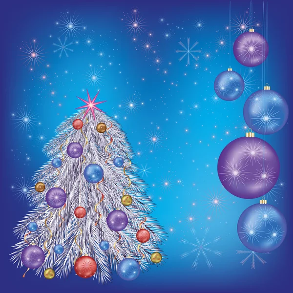 Christmas background with christmas fir-tree — Stock Vector