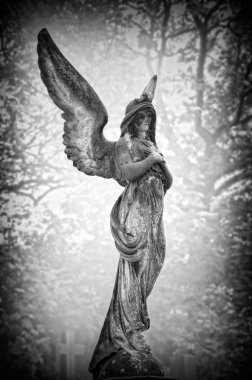 Angel_01_Black_And_White clipart