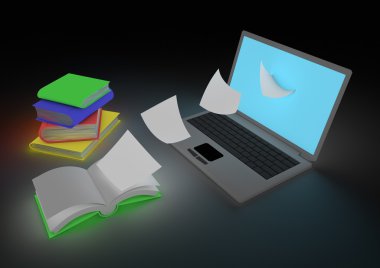 Digitizing book concept clipart