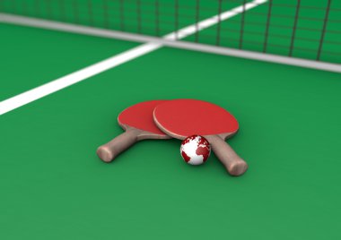 Playing table tennis with the planet clipart