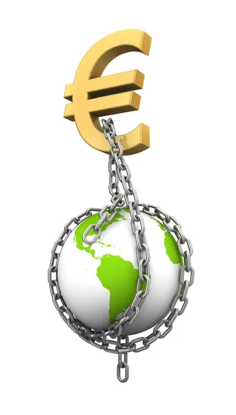 Łańcuch na świecie z pieniędzy — Zdjęcie stockowe