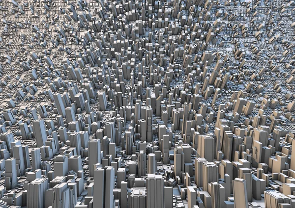 Cidade curvada abstrata — Fotografia de Stock