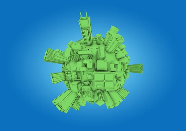 Grüner Stadtplanet — Stockfoto