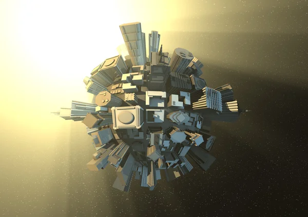 City planet in space — Stock Photo, Image