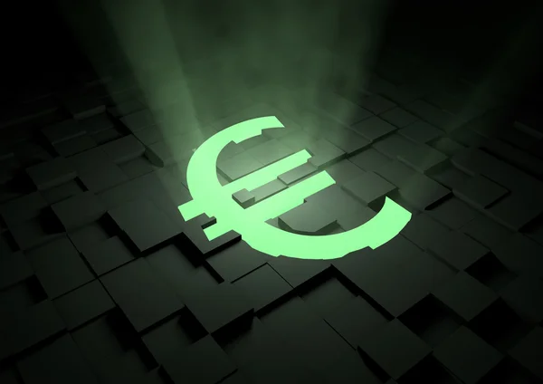 Glowing euro symbol — Stock Photo, Image