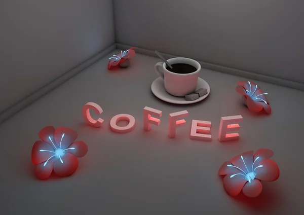 Scène de café fleur — Photo