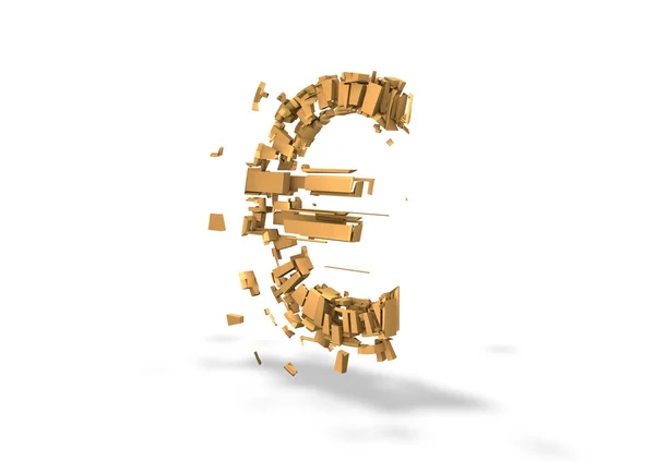 Разрушенный символ евро — стоковое фото