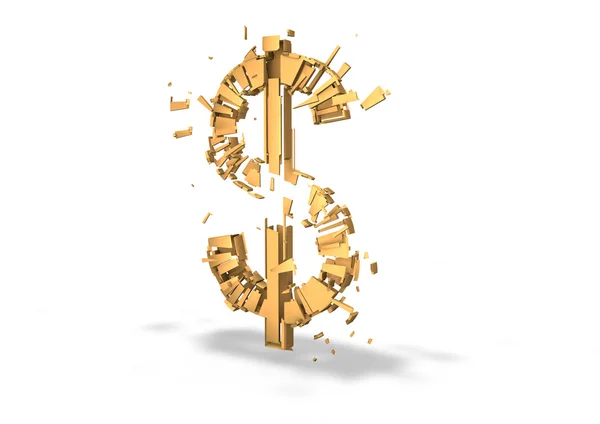 Разбитый символ доллара — стоковое фото