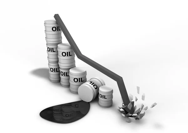Grafikon. kőolaj összeomlik. — Stock Fotó