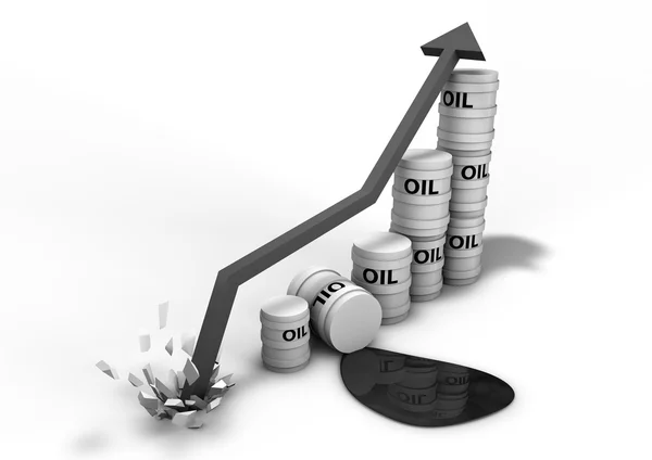 Gráfico de petróleo en auge — Foto de Stock