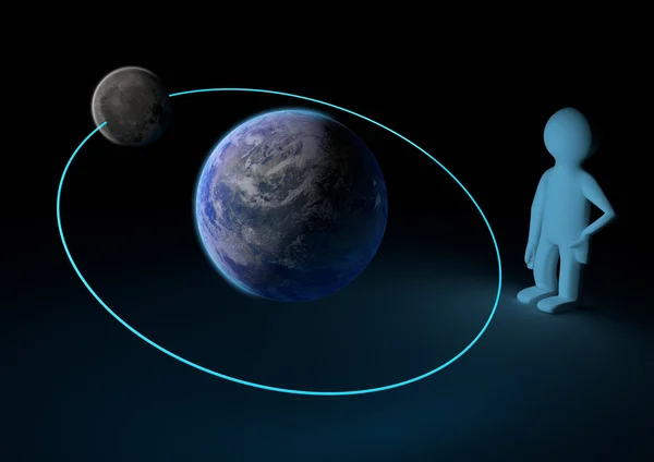 Erde und Mond — Stockfoto