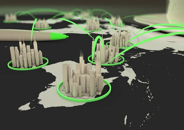 Світове місто мережі — стокове фото