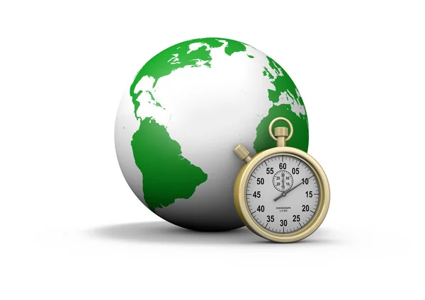 Planet with clock — Stock Photo, Image