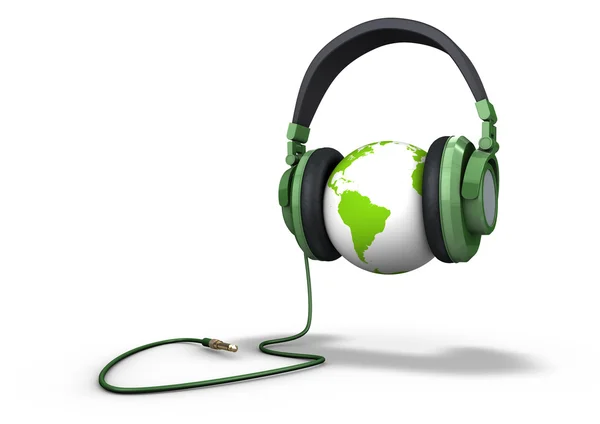 Planet listening to music — Stock Photo, Image