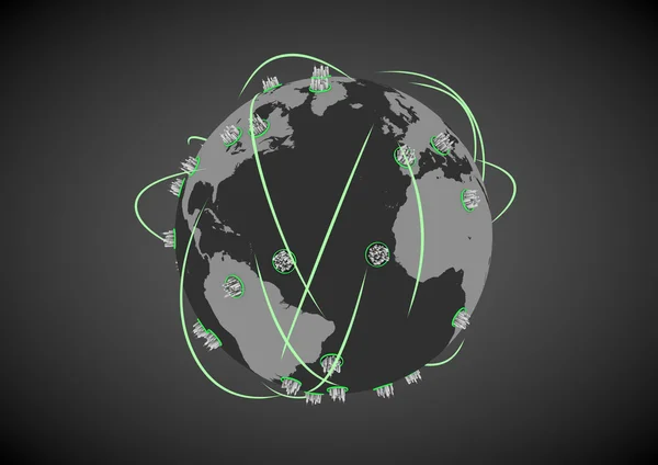 Глобальная городская сеть Стоковая Картинка