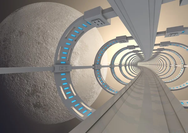 Futuristic space bridge — Stock Photo, Image