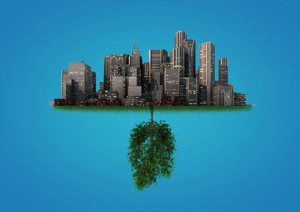 Természet és város egyensúly — Stock Fotó